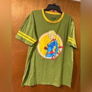 Marvel Captain Marvel T-Shirt Unisex XL Loot Crate Exclusive Bengal Art Green